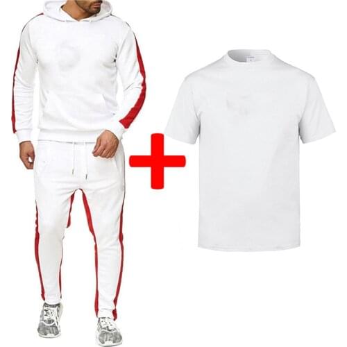 Sport Leisure Sweatershirt +Sweatpant +T-shirts 3Piece Sets Fleece Hoodie Mens Tracksuit Print DIY Custom Logo Text Image