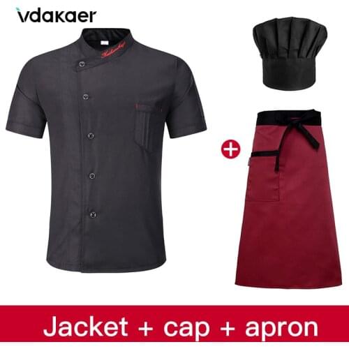 High quality Short-sleeved Chef service jackte Hotel working wear Restaurant work clothes Tooling uniform cook Tops Chef coat