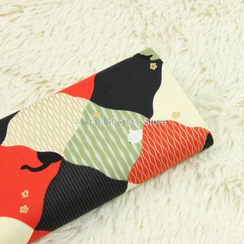 High quality thin cotton animal cat plaid printed fabric Handmade DIY gold bag clothing fabric 90cmx110cm