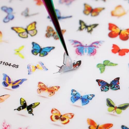 1 Sheet Nail Art 3D Nail Sticker Butterfly Colorful Nail Decals Fairy Tales Nail Transfer Decals Nail Decorations DIY Design