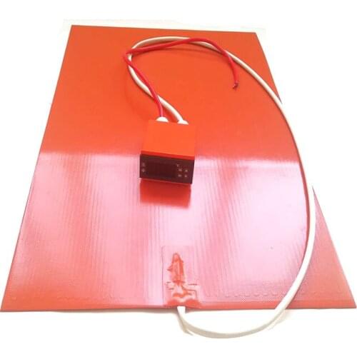 400*600*1.5mm heat bed for 3d printer 120v 1000w digital thermostat on wire 1500mm lead out from middle of 400mm side