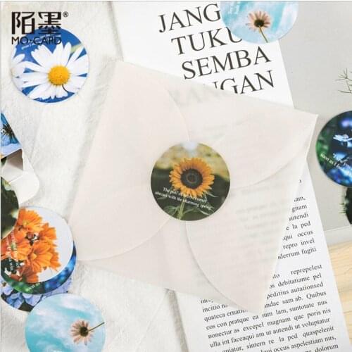 46pcs/box ROUND Label Diary Handmade Adhesive Paper box mini Sticker Scrapbooking Journal Stationery