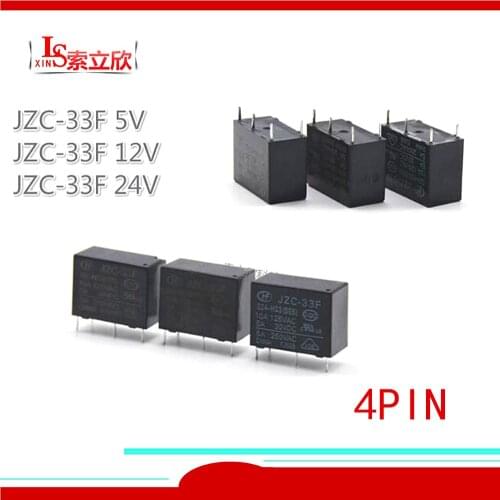 5pcs/LOT Power Relay JZC-33F 005-HS3 JZC-33F 012-HS3 JZC-33F 024-HS3 JZC 33F 024 HS3 Hf Jzc-33f-005-HS3 (555) 10A 4PIN