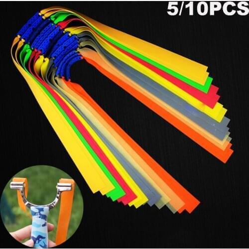 5PCS Powerful Resilient Rubber Flat Elastic Band For Slingshot Catapult Latex Tape Replacement Accessory Outdoor Hunting Tools