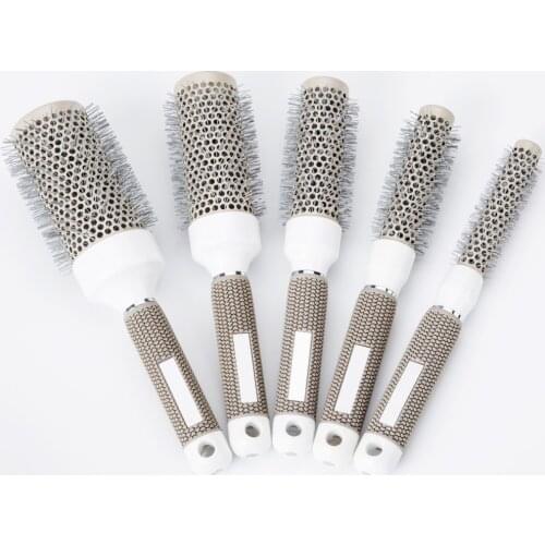 6 Size Hair Brush Nano Hairbrush Thermal Ceramic Ion Round Barrel Comb Hairdressing Hair Salon Styling Drying Curling