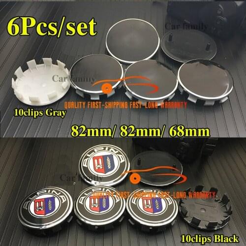 6pcs/set Car Wheel Center Hub caps Rim Caps Auto Bonnet Trunk Rear Logo Emblems For Alpina Car-styling 2pcs 82mm +4pcs 68mm