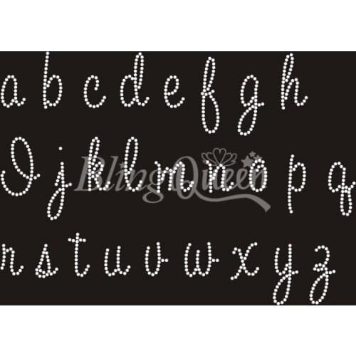 BlingQueen 25PCS/LOT Custom Hot Fix Rhinestone Iron On Transfers Alphabet Design