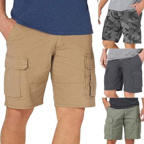Cargo Shorts Multi Pockets Thin Men Solid Color All Match Short Pants for Fitness Loose Work Casual Short Pants Plus Size M-3XL