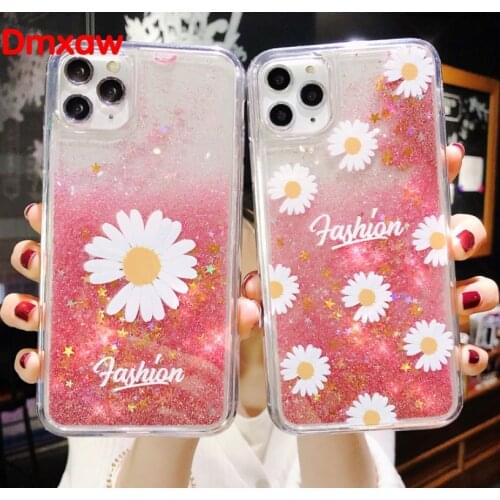 Quicksand Phone Case For Samsung Galaxy A21s A81 Note 10 Lite A11 M31 A21 A31 M30S M21 Dynamic Liquid Back Cover Daisy Flower