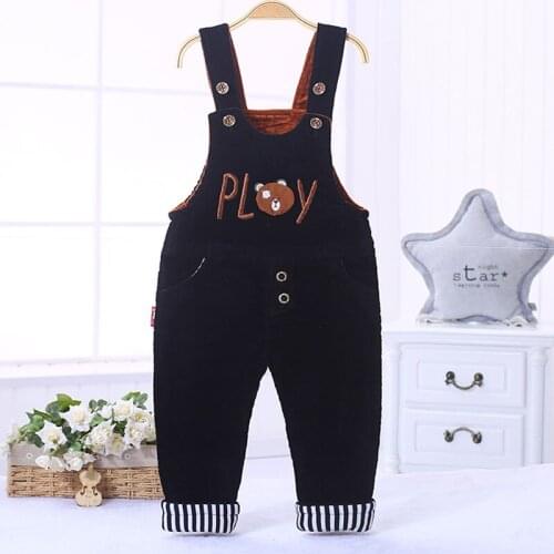 1 2 3 Y Baby Kids Overalls Autumn Winter New Toddler Boys And Girls Thicken Warm Jumpsuits Child Casual Cartoon Dog Overalls