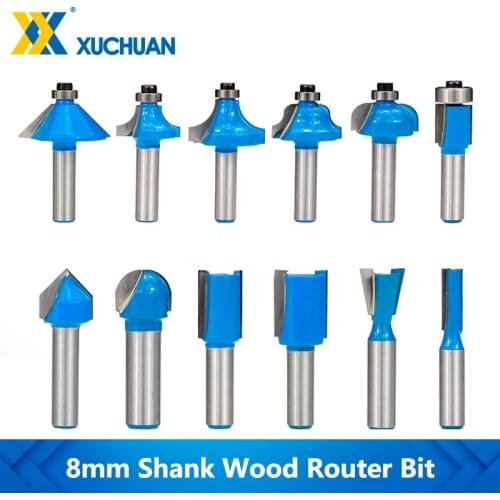 Chamfer End Mill V Shape Router Bit Corner Rounding Router Bits 8mm Shank Cutter 45 Degrees Engraving Bit Wood Router Bits
