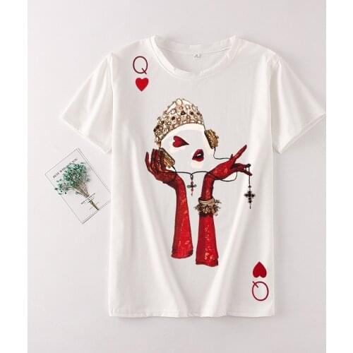 Zuolunouba Streetwear Cotton Summer Tees Tops Female Fashion Red Heart Listen Harajuku Girl Short Sleeve T-shirt Women