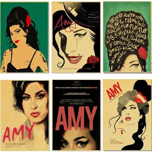 WTQ Canvas Painting Singer Amy Winehouse Music Retro Poster Wall Decor Wall Art Picture for Living Room Decoration Home Deco