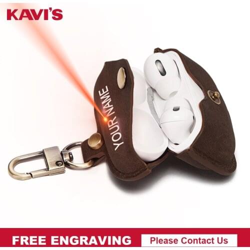 KAVIS Genuine Leather Bluetooth Wireless Earphone Case For AirPods Protective Cover For Apple Airpods Accessories Charging Box