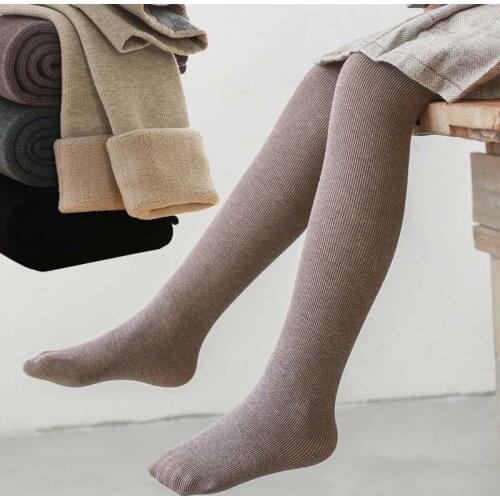 Toddler Girls Winter Cashmere Pantyhose Autumn Child Thermal Velvet Thick Pants Kids Warm Solid Princess Tights Baby Accessories