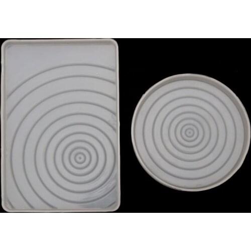 Round/Rectangle Ripple Coaster Jewelry Molds Silicone Epoxy Resin Jewelry Tools DIY Handmade Craft Jewelry Accessories