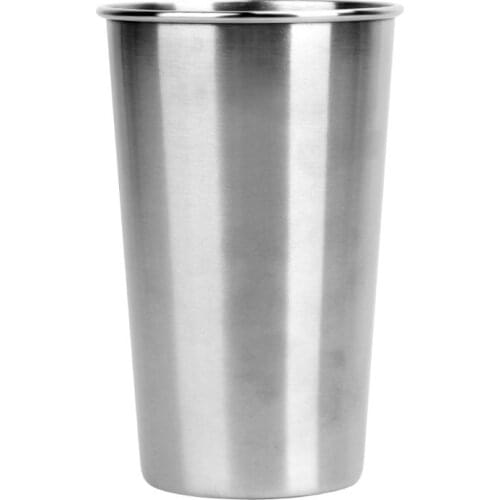 Hot 500ML Stainless Steel Cup 16oz Tumbler Pint Glasses 18/8 Metal Travel Mugs for Outdoor Camping Drinking Tea Coffee Water