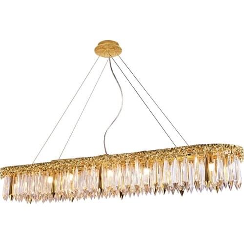 Light Luxury Crystal Chandelier Dining Room, Living Room, Bar Counter, Kitchen, Open Rectangular Atmosphere, European Style, Ame