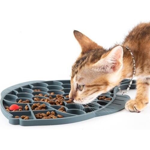 Dog Cat Slow Feeder Mat Pet Slowing Eating Trainer Fish-shaped Anti-Slip Licking Food Dispenser Pet Supplies UD88