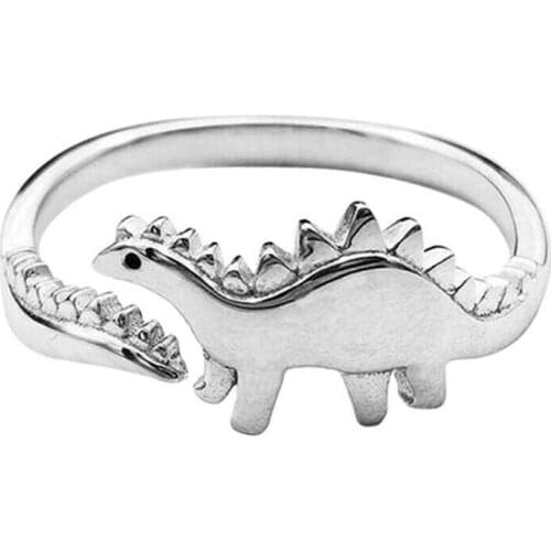 1Pc Fashion Dinosaur Charm Ring for Women Men Opening Adjustable Cute Animal Couples Paired Rings Costume Jewelry for Women Gift