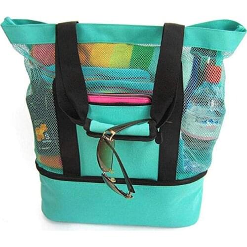 Portable Thermal Insulation Beach Handbag Double Layers Tote Lunch Food Storage Bag Travel