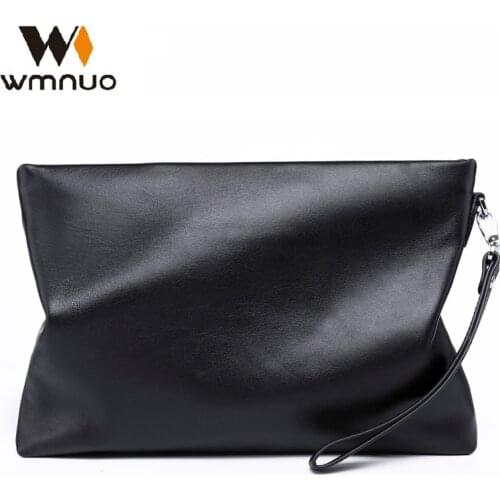Wmnuo New Day Clutches Men Fashion Hand Bag Genuine Leather Envelope Bag Sheepskin Clutch Designer Business Wallet High Quality