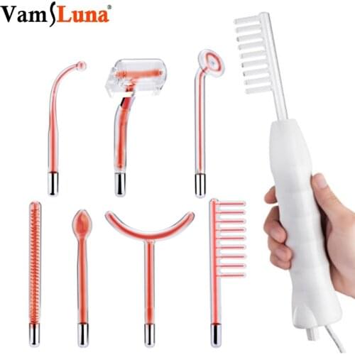 RF High Frequency Face Beauty Machine Portable Therapy Device For Skin Tightening Acne Spot Wrinkles Removal-7 Electrodes Tubes