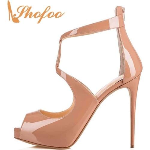 T-strap Blue Vegan Shoes Woman Female Sandals Summer Platform Zipper Super High Thin Heels Mature Novelty Sexy Large Size 15 16