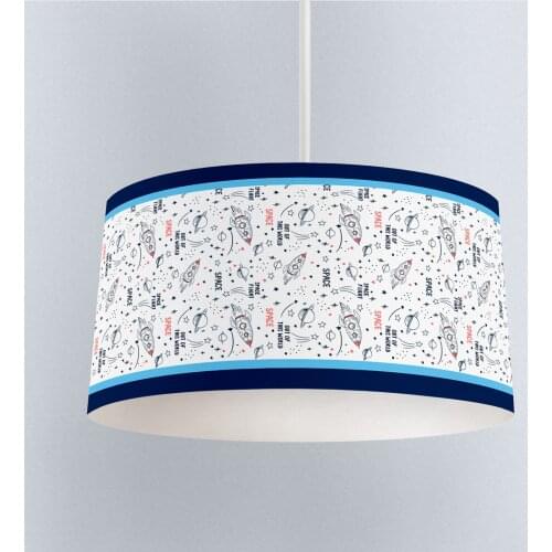 Lamp For Kids Bedrooms Light Chandelier for Living Room Childrens Room Space Flight Rocket Dark Blue Planetary Model 113