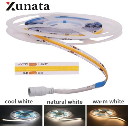 DC24V 12V Super Brighter LED Strip Flexible COB LED Light Lamp For Home Decor Natural White / Cool White /Warm White