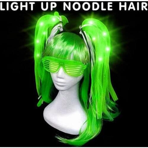 Glow Hair Braid Halloween Luminous Hair Braid Dress Up No Radiation Festival LED Flashing Headband Costume Dress Up for Party