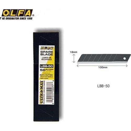 OLFA imported from Japan cutting utility knife 18mm black sharp replacement blade 50 film loaded LBB-50