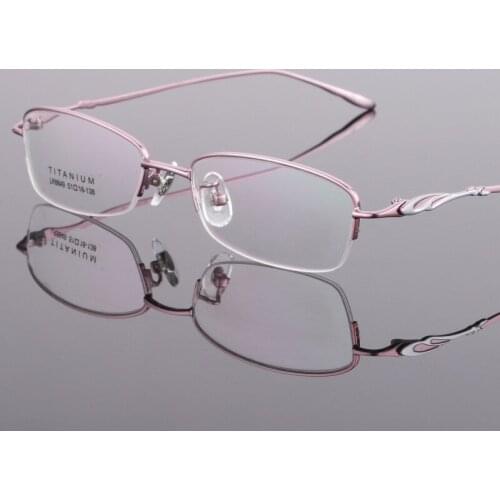 High Quality Womens Glasses Frame Pure Titanium Glasses Frame Myopia Glasses Prescription Ultra Light Glasses