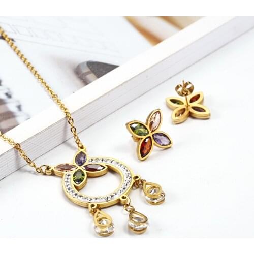 OUFEI Stainless Steel Jewelry Sets Fifts For Women Vogue 2019 Pendant Necklace Earrings set Fashion Jewelry Accessories