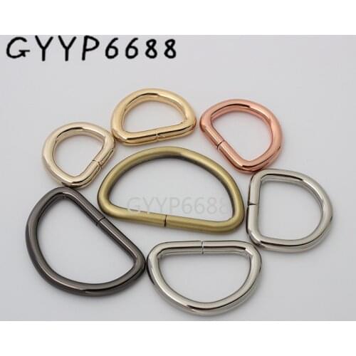 10-30-100pcs 7 sizes 7 colors rose gold 4.0mm wire opened ring Iron meterial d-ring for chain bag shoulder bag strap connector