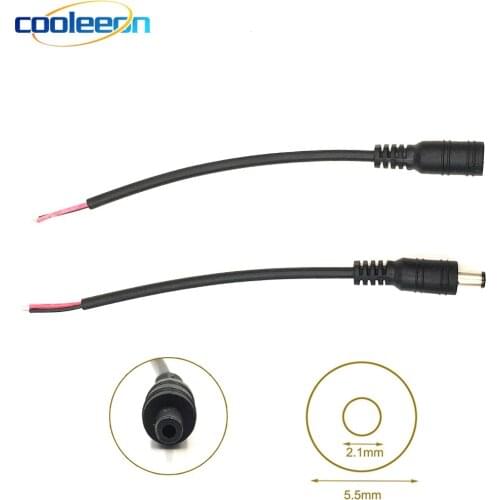10-Set DC Male Female Cable Wire Connector 2.1x5.5mm Plug Jack DC-022 Power Adapter For LED Strip Lights DIY Electrical Socket