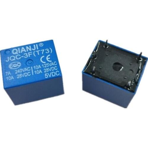 10pcs/lot JQC-3F (T73) - 5VDC JQC-3F JQC-3F (T73) DC5V One-on-one 5V 10A 5-pin power relay