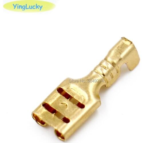 100pcs 2.8mm 4.8mm 6.3mm Copper Crimp Terminal Splice Female Spade Connector for Arcade Push button Micro switch Cable