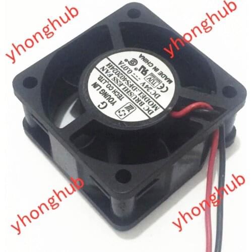 Young Lin DFS402024H DC 24V 0.07A 40x40x20mm 2-wire Server Square Fan