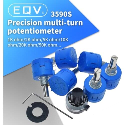 3590S Multiturn Potentiometer 500 1K 2K 5K 10K 20K 50K 100K ohm Potentiometer Adjustable Resistor 3590 102 202 502 103