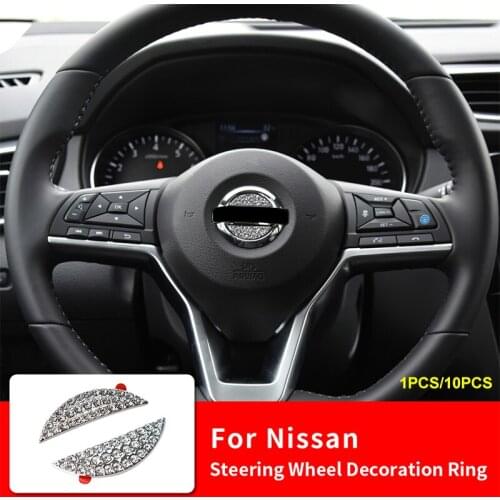 3D With Diamond Sticker Car interior Steering wheel Emblem Label for Teana Sylphy Qashqai Livina Tiida Cube Juke VERSA Leaf