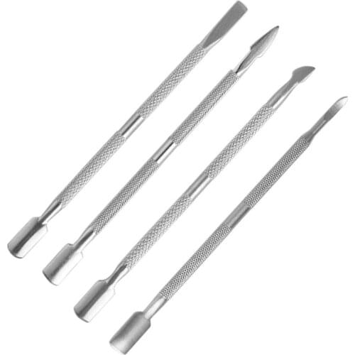 4pcs Stainless Steel Cuticle Pusher Finger Dead Skin Push Nail Art Manicure Pedicure Tool Dead Skin Push Manicure Nail Care Tool
