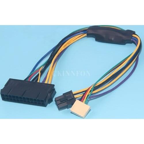 50Pcs/Lot 30cm ATX PSU Power Cable 24P to 6P for HP Z220 Z230 SFF Mainboard server Workstation Black