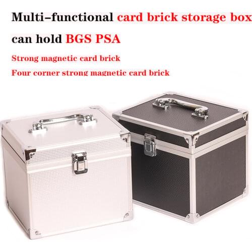 Large Multi-functional BGS PSA Card Brick Storage Box Board Games Black Deck Case Can Hold 35pt/Four Corner Magnetic Card Bricks