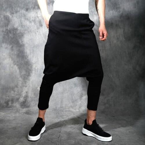 Summer autumn personality trousers mens pants harem pant mens feet trousers fashion pantalon homme street novelty elasticity