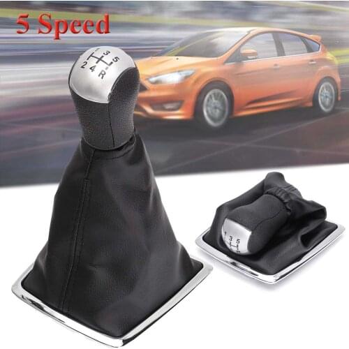 5 Speed Car Gear Shift Knob Lever Shifter Gaiter Boot Cover For Ford for Focus MK II 2005 2006 2007 2008
