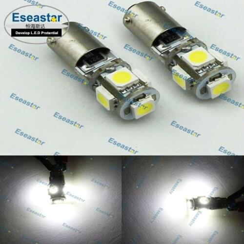 Eseastar 2pcs/lot Free Shipping 5SMD 5050 ,BA9S light led lamp,BA9S led car bulb,T4W canbus led working voltage is 12v