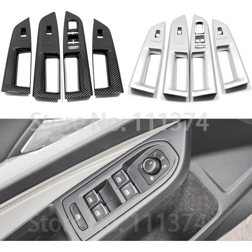 Chrome Armrest Panel Cover For Volkswagen VW Golf 8 MK8 R 2021 2022 Window Lift Switch Button Decoration Trim Accessories