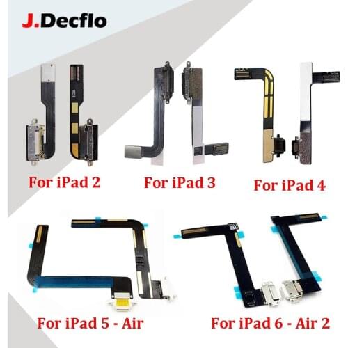 JDecflo Charging Port Flex Cables For iPad 2 iPad 3 iPad 4 iPad Air Charger Flex Cable Charging Flex iPad 2 3 4 5 6 Air Air 2