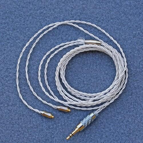 Handmade Customized 3.5mm MMCX Earphones Cable 4 Strand 252 Cores Silver Plated Upgrading MMCX Cable 120cm